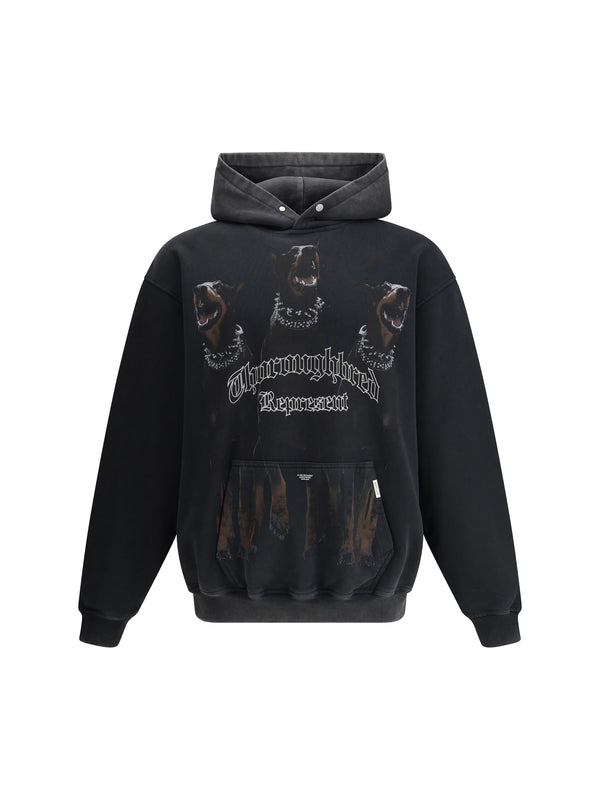Represent 100% Cotton hoodie in black