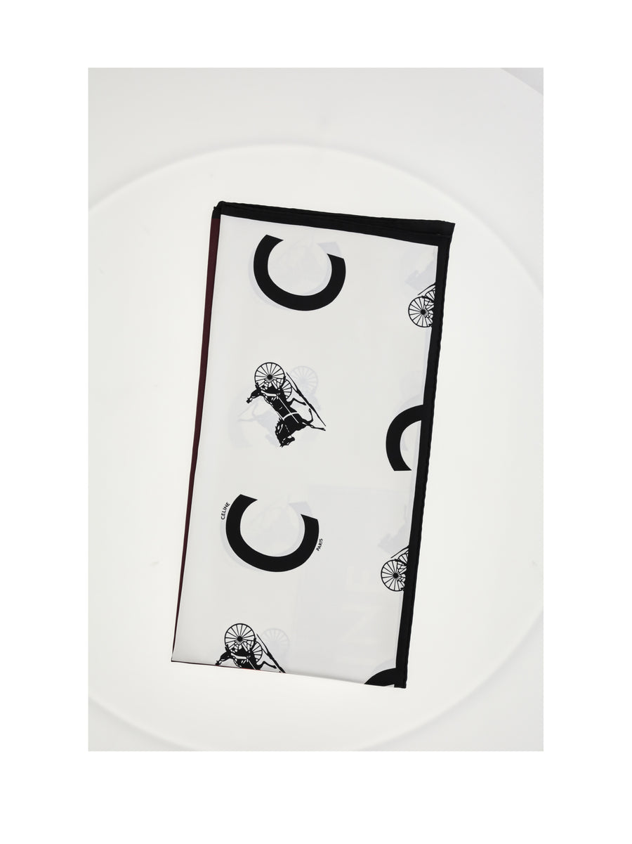 Silk Scarf Burgundy-Ivory-Camel Burgundy/ivory/camel