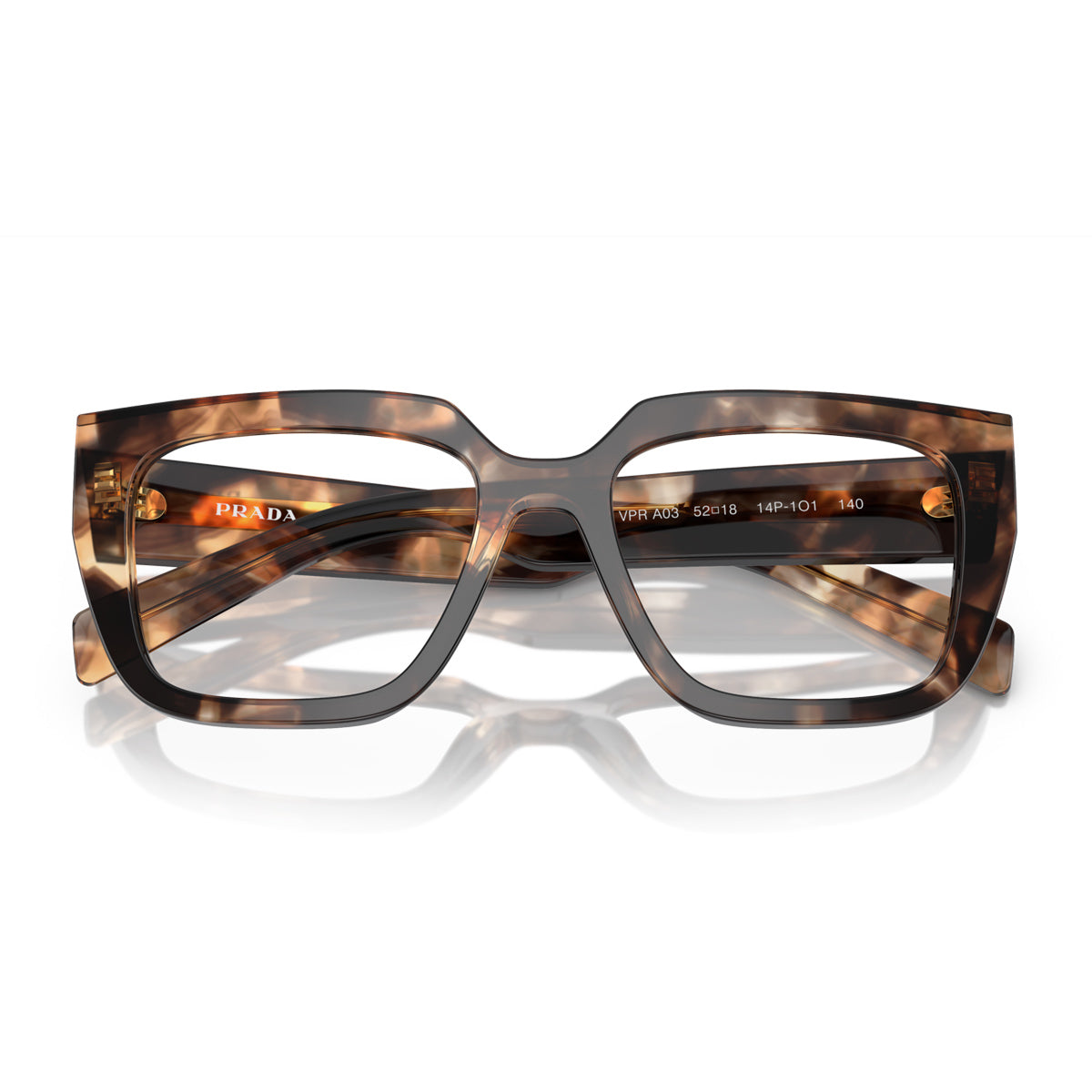 Prada PR A03V 14P1O1 Caramello Havana Marrone Acetate Occhiali Da Vista