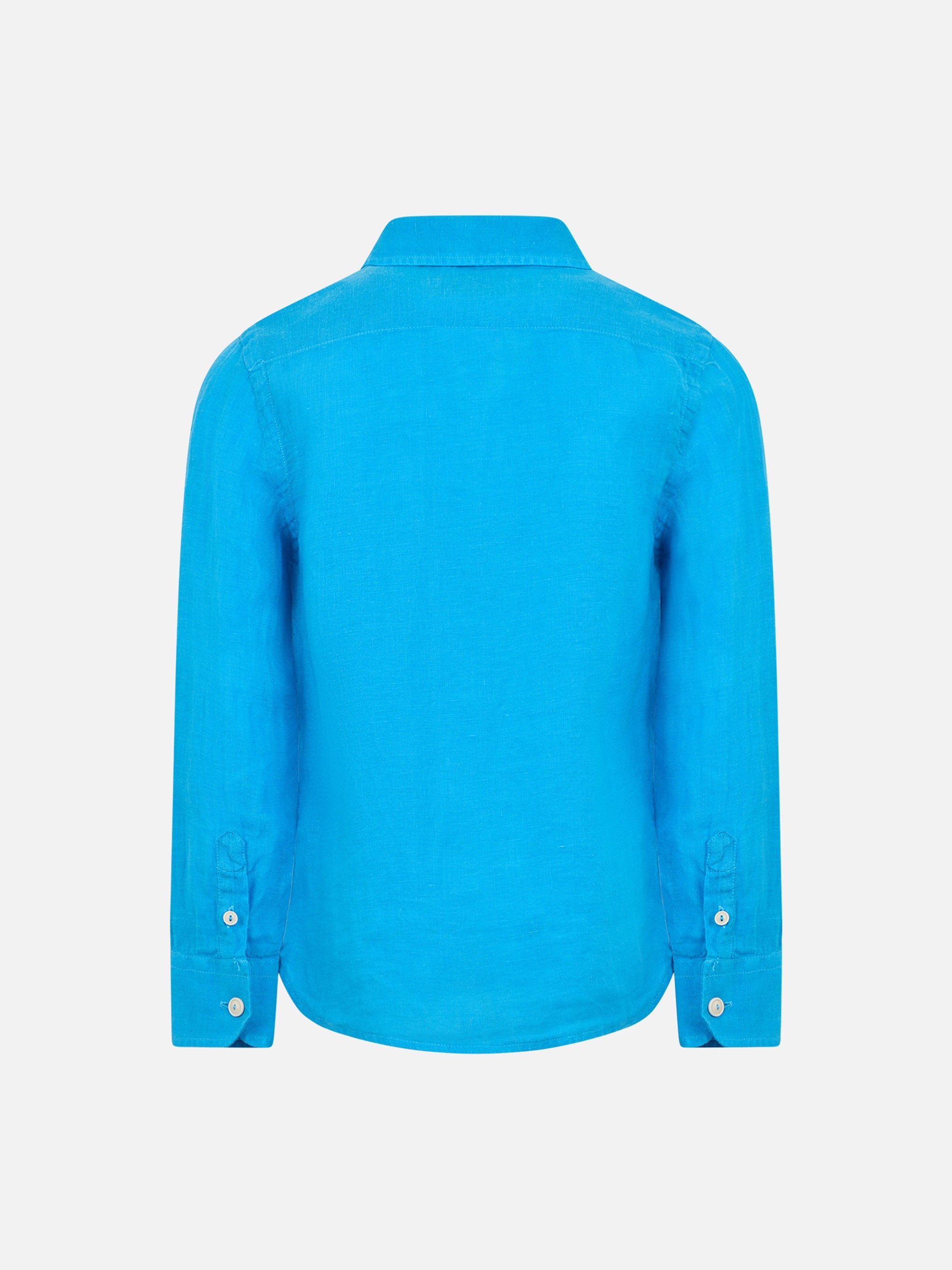 Kid Turquoise Linen Shirt Agnes Sky
