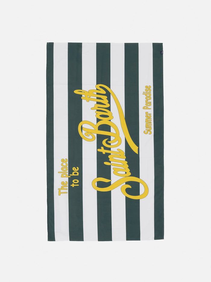 Microfiber Beach Towel Aidan With Striped Print Green