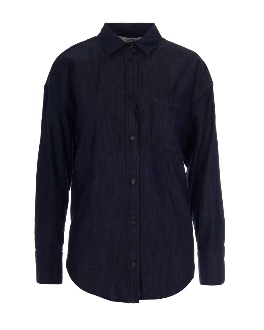 Denim Shirt Nora Dark Midnight Blue Clean Cotton