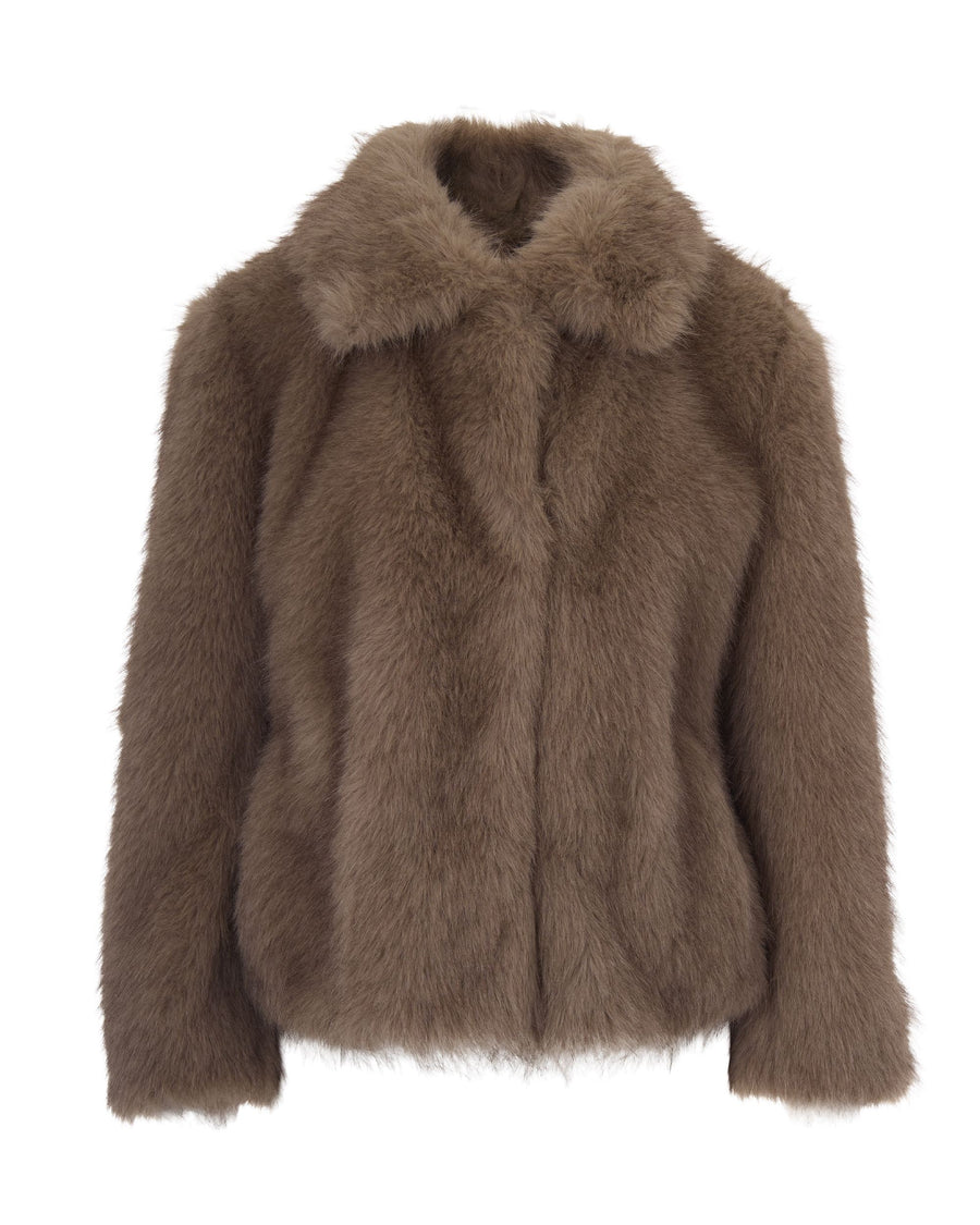 Faux-Fur Coat Alce Honey Knitted Polyester Jacket