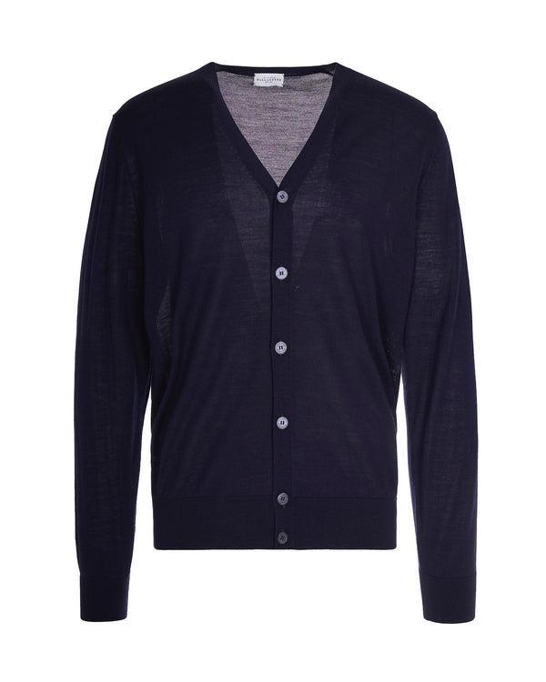 Cardigan V-Neck Wool Navy Cardigans