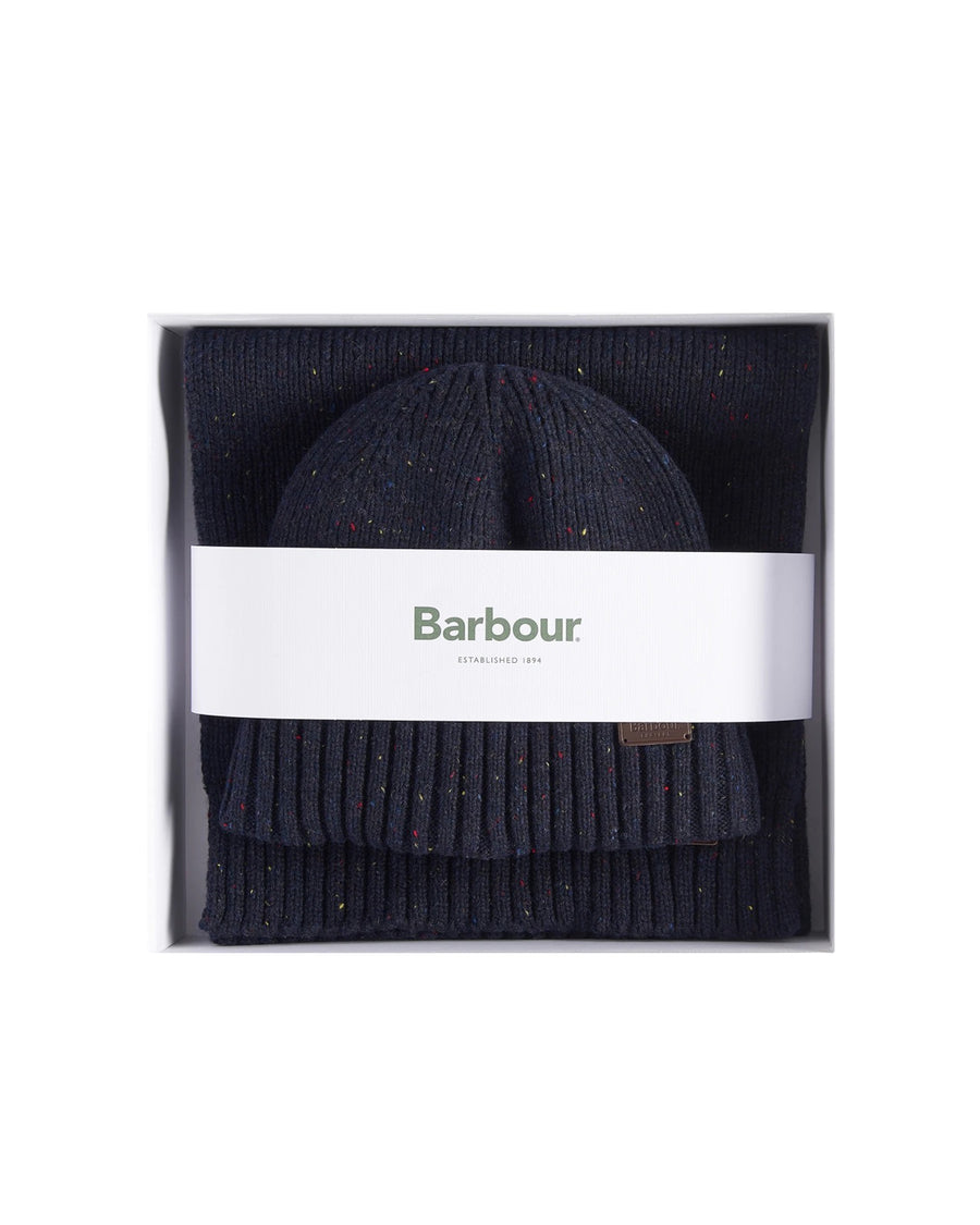 Beanie And Scarf Set Carlton Fleck Navy Acrylic