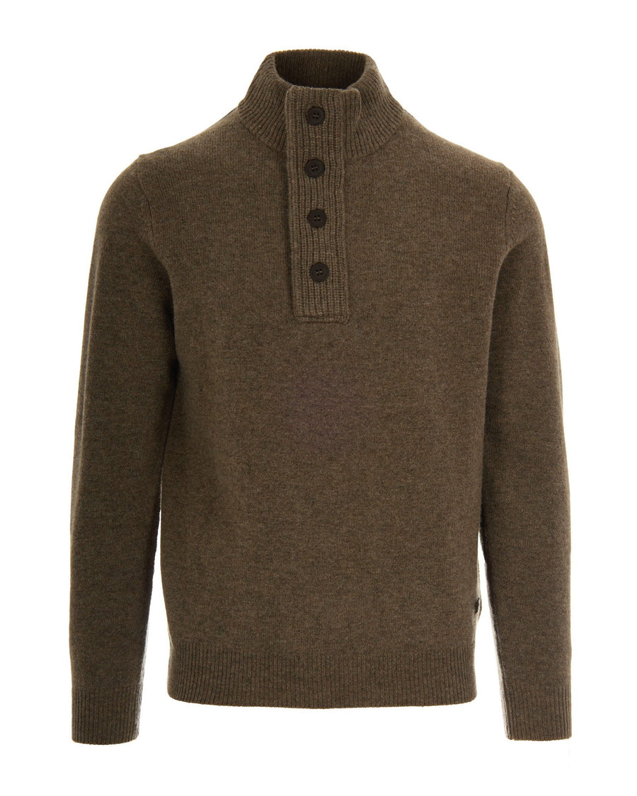 Half-Zip Wool Jumper Dark Stone Jumpers