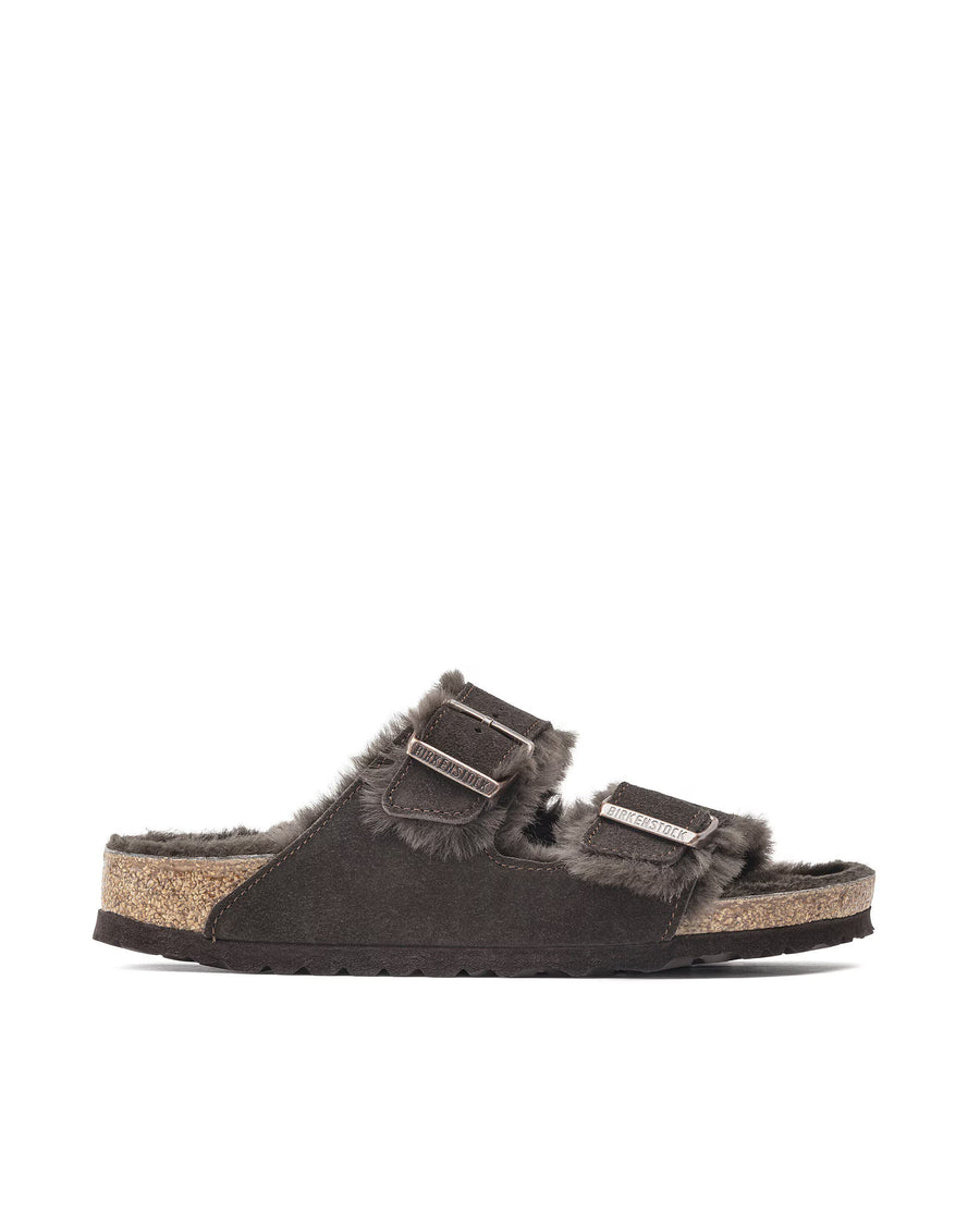 Shearling Slippers Arizona Mocha Suede Leather