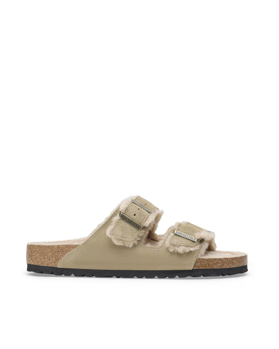 Slides Arizona Taupe Suede Leather Sandal