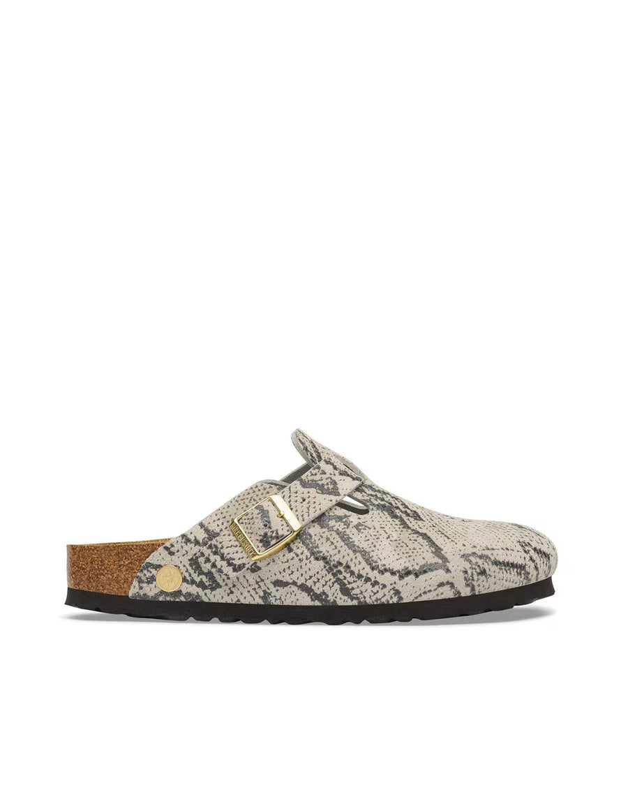 Clogs Boston Suede Oyster Grey Leather Sandal