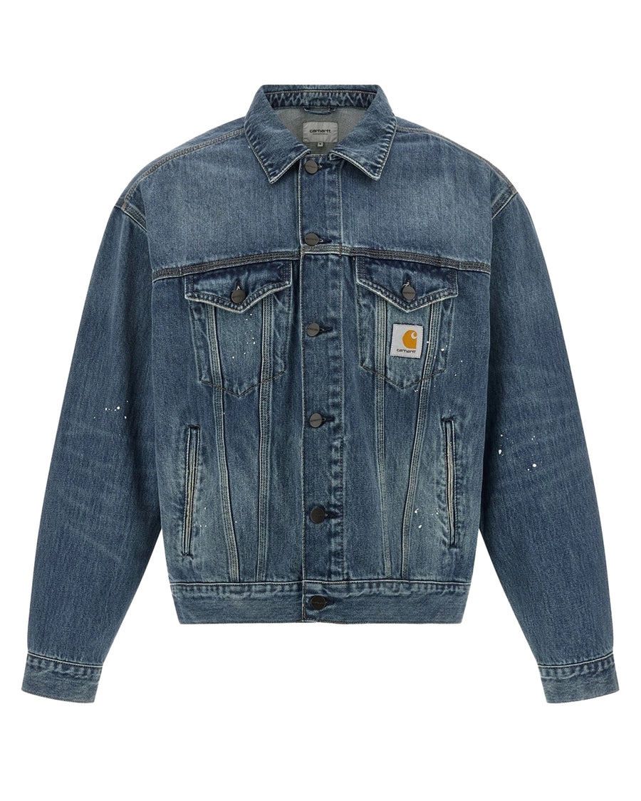 Jacket Helston Blue Destroy Wash Wash/splatter Cotton 'smith' Denim