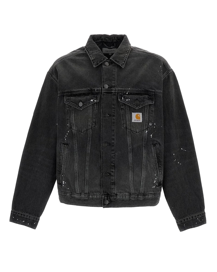 Denim Jacket Helston Black Destroy Wash Wash/splatter Cotton (denim Smith)