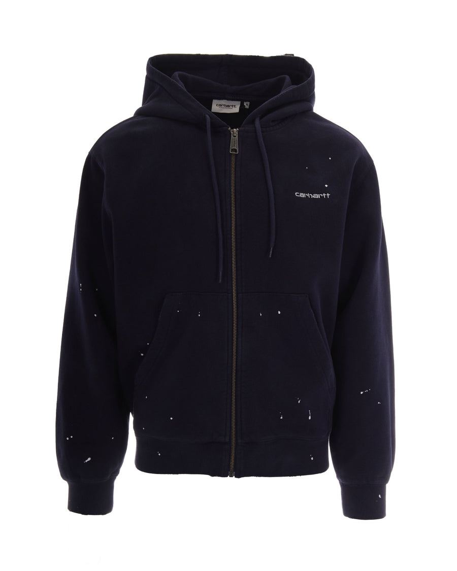 Hooded Painter Jacket Dark Navy Destroy Wash/splatt Cotton Sweatshirts