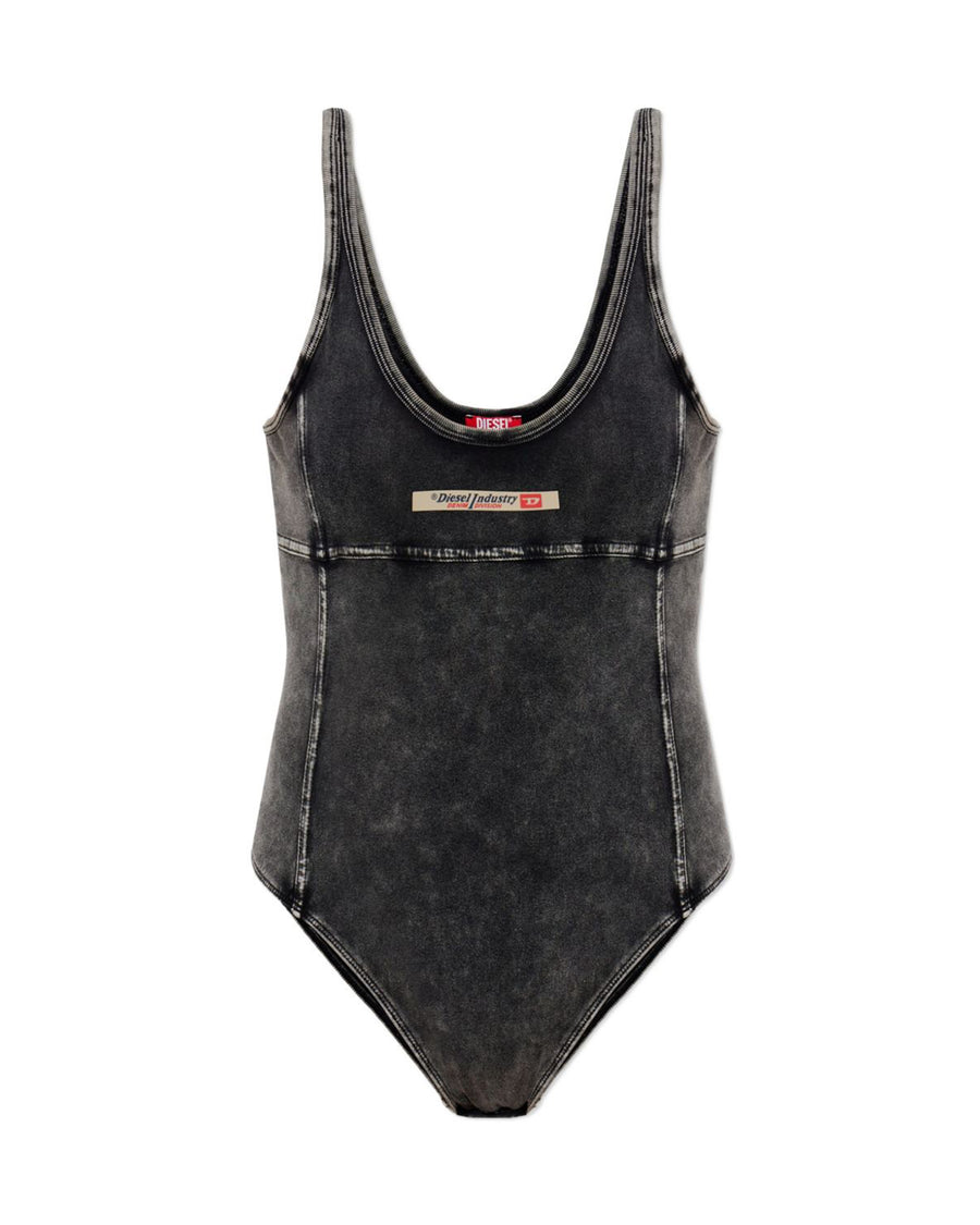 Bodysuit Phoebe Denim Off Black Off/black Cotton Elastane Tops