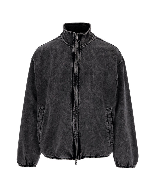 Bomber Jacket Black-Denim Black/denim Cotton Sweatshirts