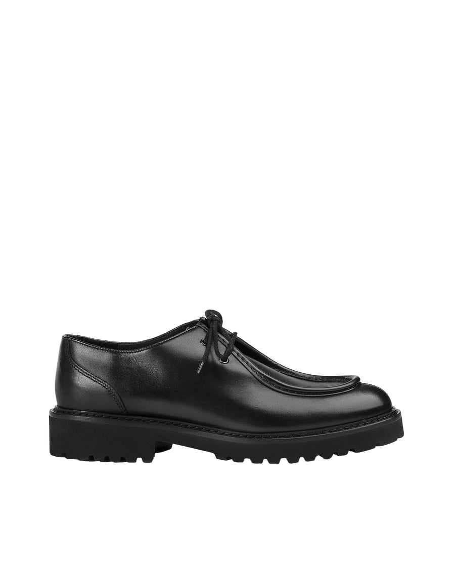 Lace-Up Shoes Black Leather Deco' Black/f.do