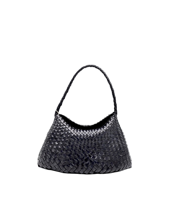 Shoulder Bag Santa Maria Black Buff Calf Leather
