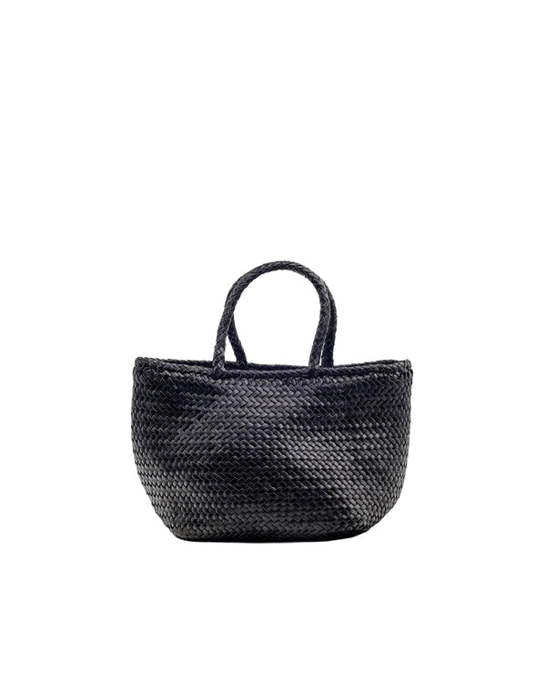 Shoulder Bag Grace Basket Black Buffalo Calf Leather