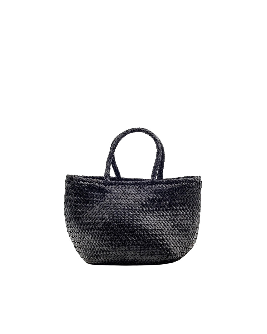 Shoulder Bag Grace Basket Black Buffalo Calf Leather