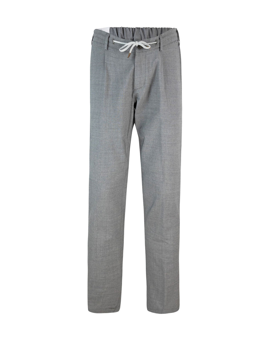 Jogger Trousers Light Grey Melange Wool