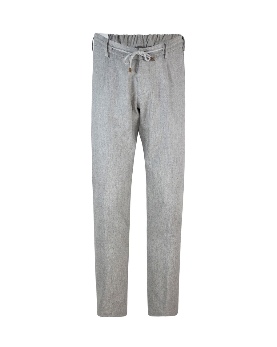 Jogger Trousers Light Grey Melange Wool Cashmere Elastane