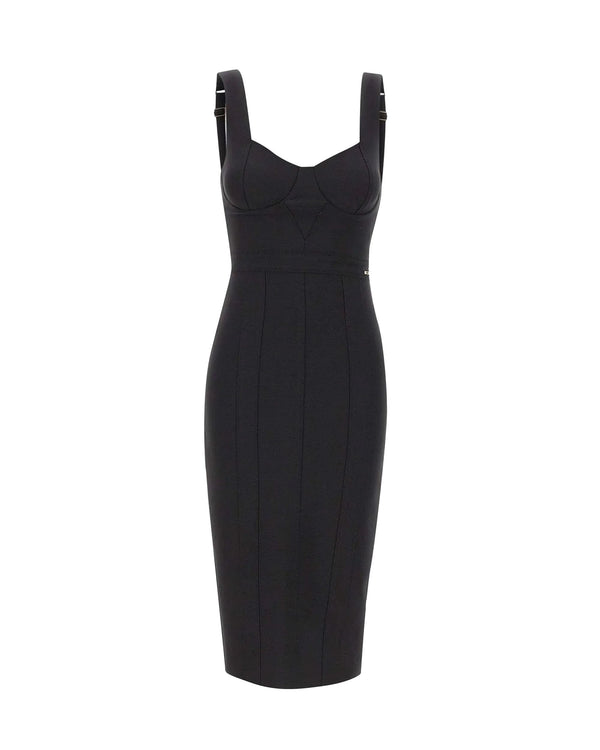 Scuba Dress Black Polyamide Evening Suits