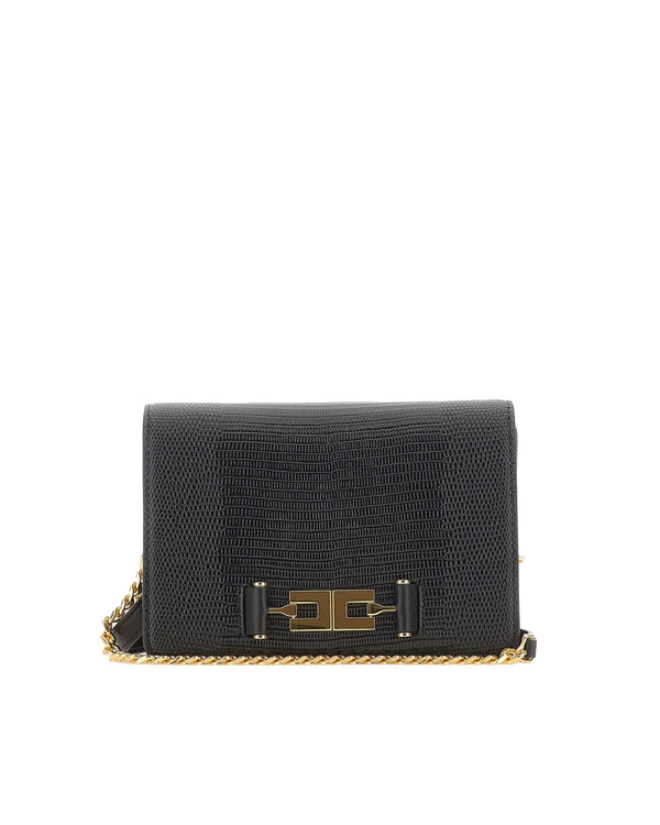 Shoulder Bag Leather-Effect Black Polyester