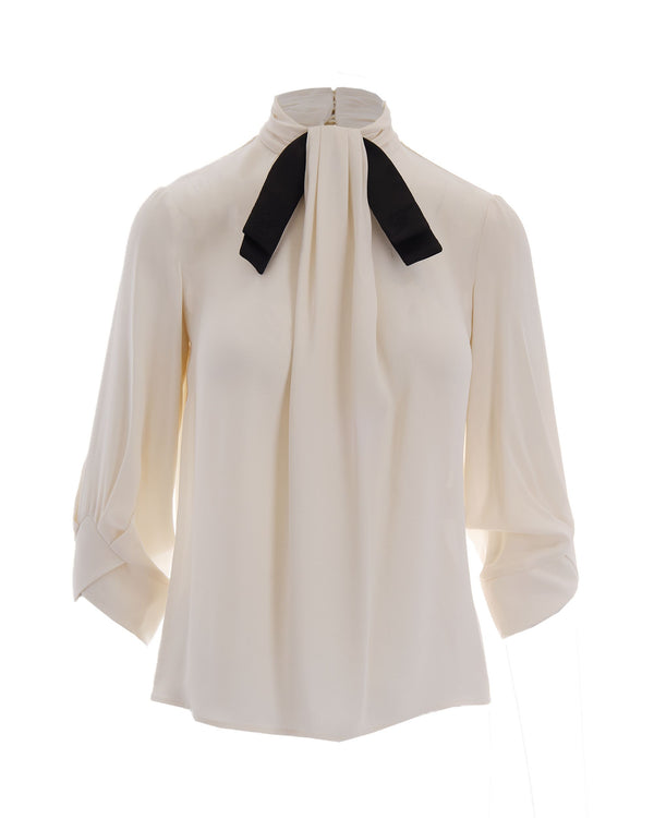 Blouse Cravattino Butter-Black Butter/black Viscose Blouses