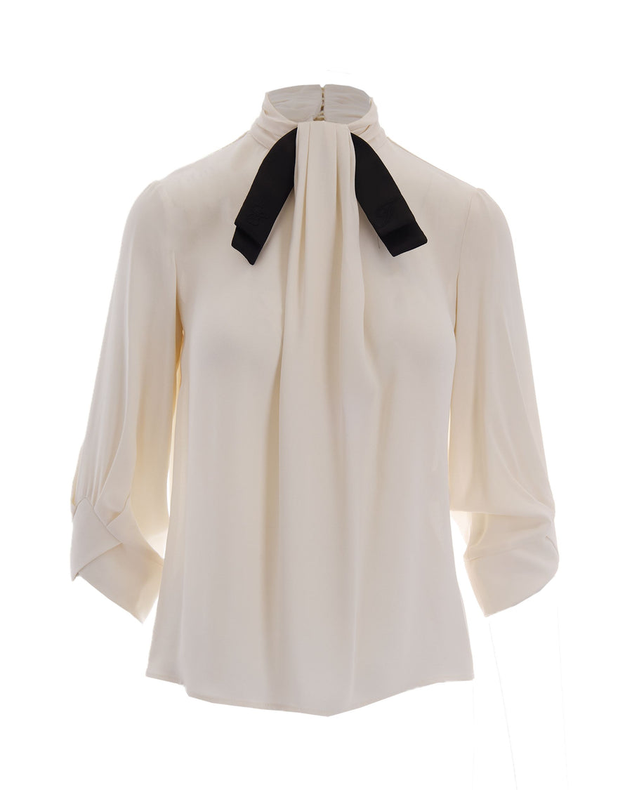 Blouse Cravattino Butter-Black Butter/black Viscose Blouses