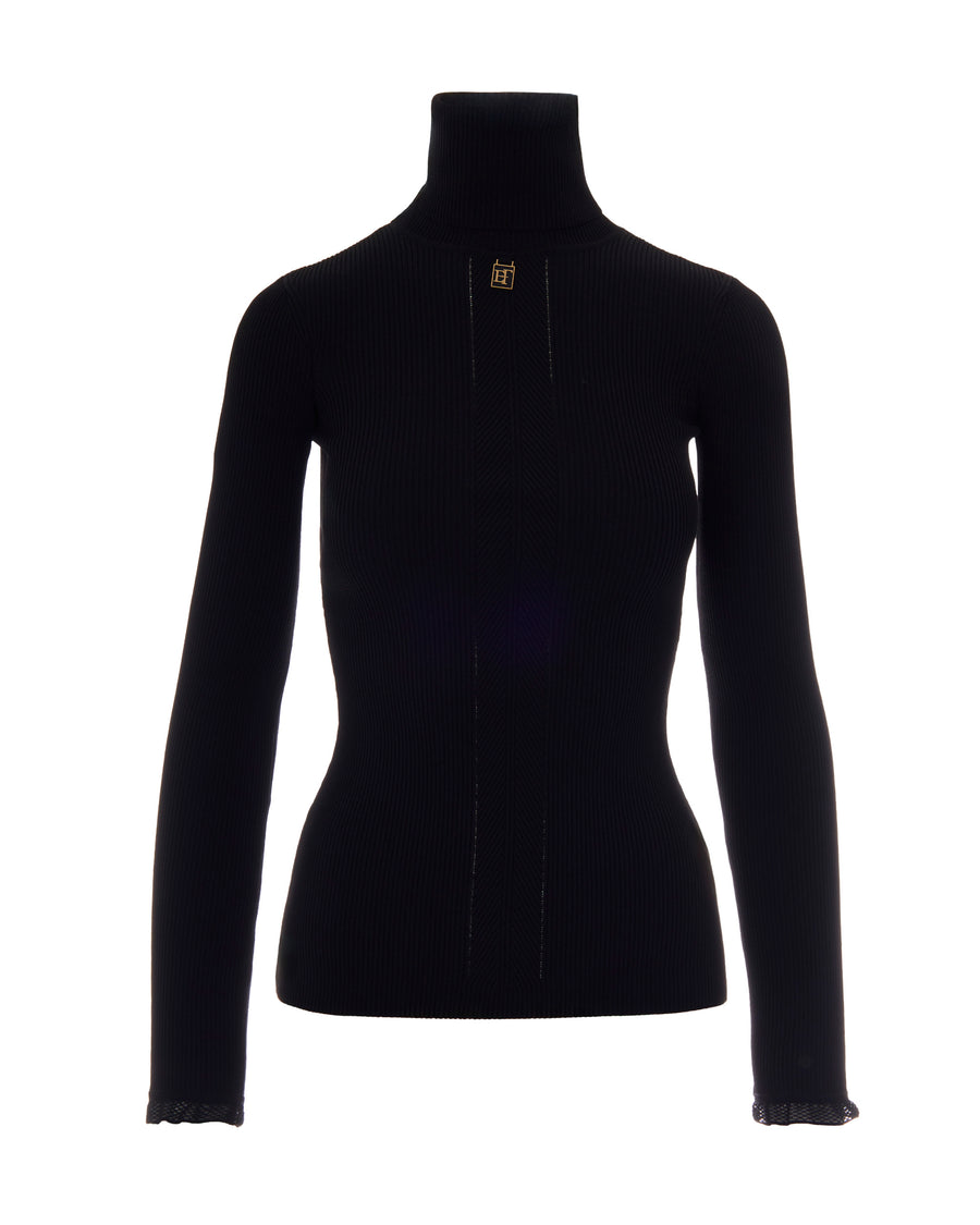 Knit Jumper Black Viscose Jumpers