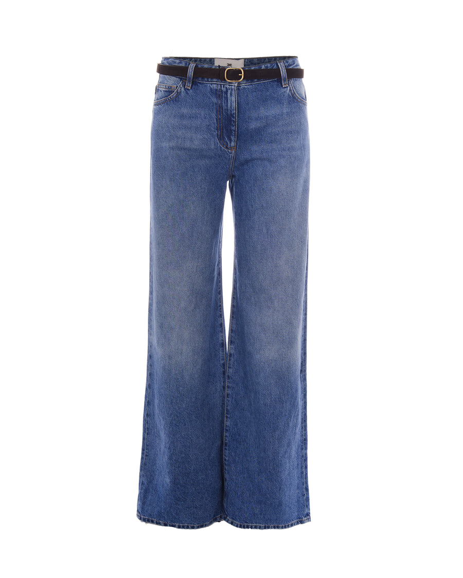 Palazzo Jeans Vintage Blue Cotton