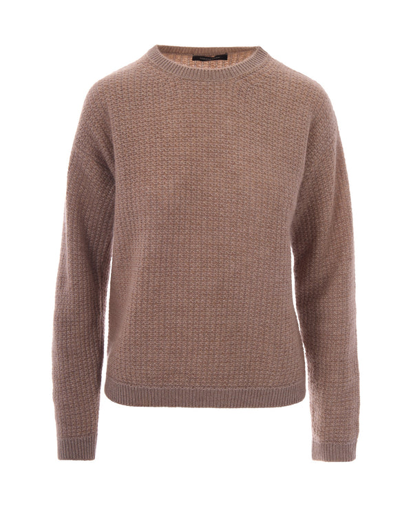 Knit Sweater Boxi Mocha Meringue Virgin Wool Jumpers