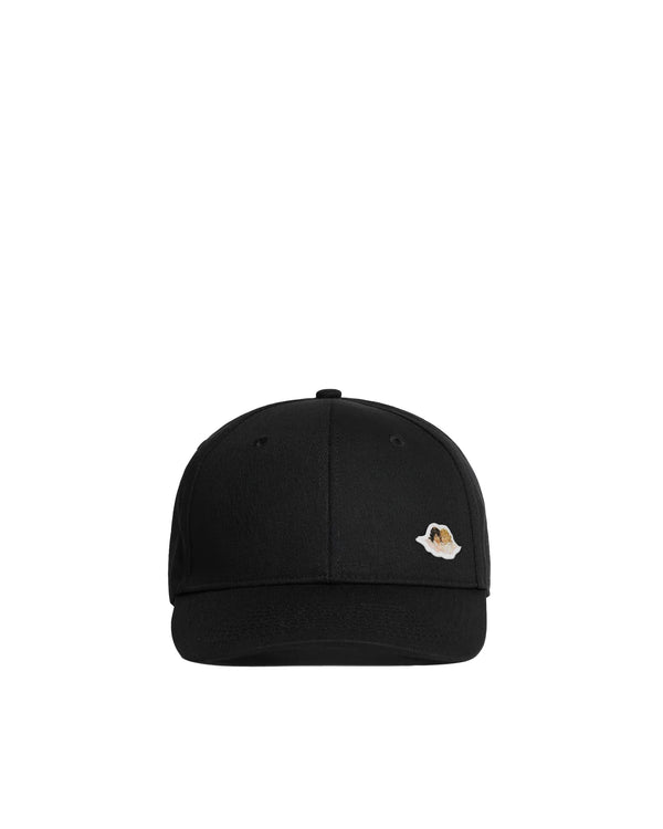 Baseball Cap With Angels Patch Black Cotton Hat