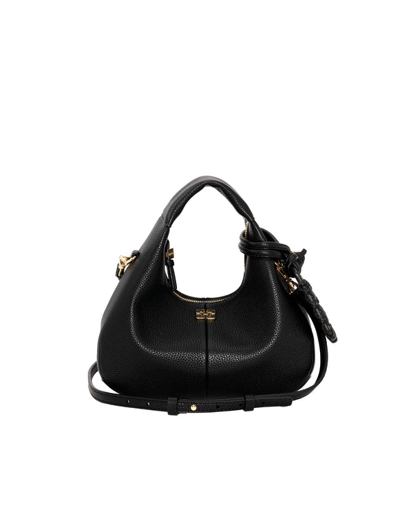 Handbag Mini Hobo Black Recycled Polyester Handbags