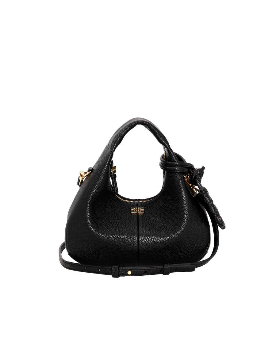 Handbag Mini Hobo Black Recycled Polyester Handbags