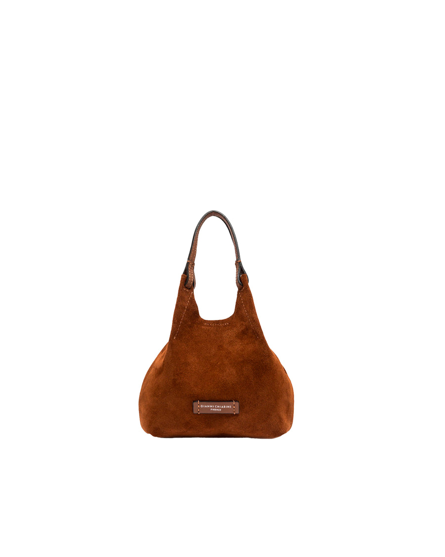 Suede Handbag Dua Cognac Cow Leather Handbags