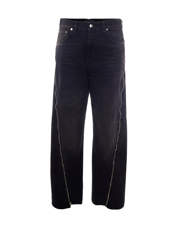 Jeans Bonnie Zip Vintage Black Cotton