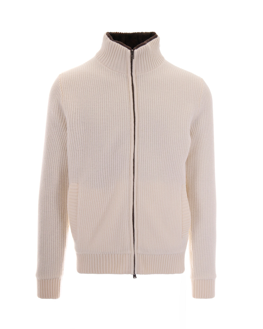 Full-Zip Sweater White Jumpers