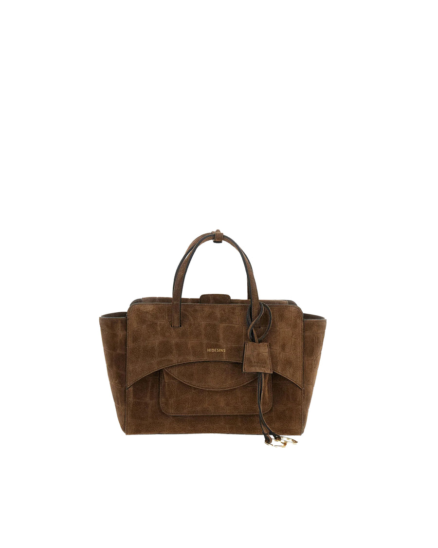 Suede Handbag Chocolate Calf Leather Handbags