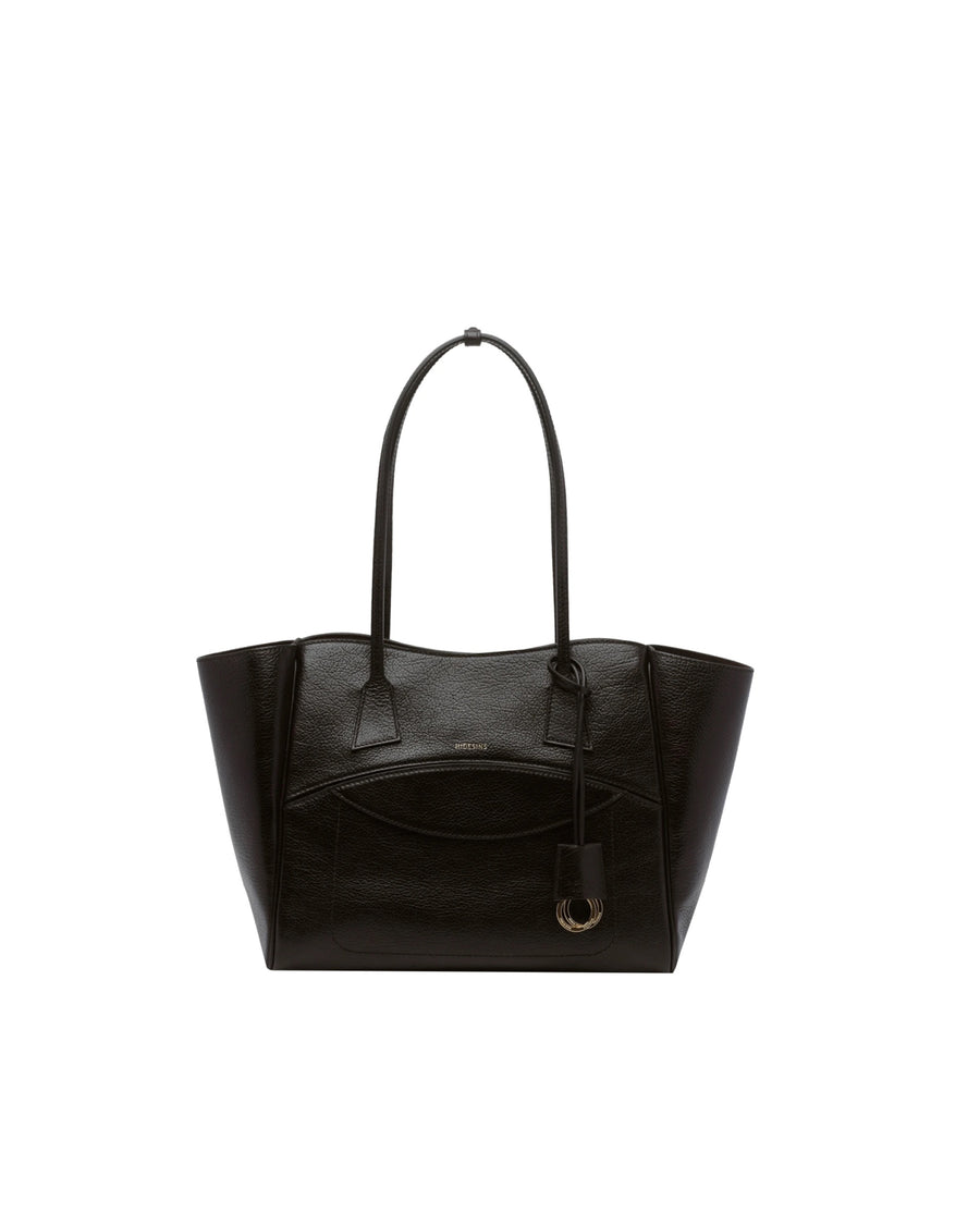 Leather Tote Bag Dark Brown Calf Shoulder