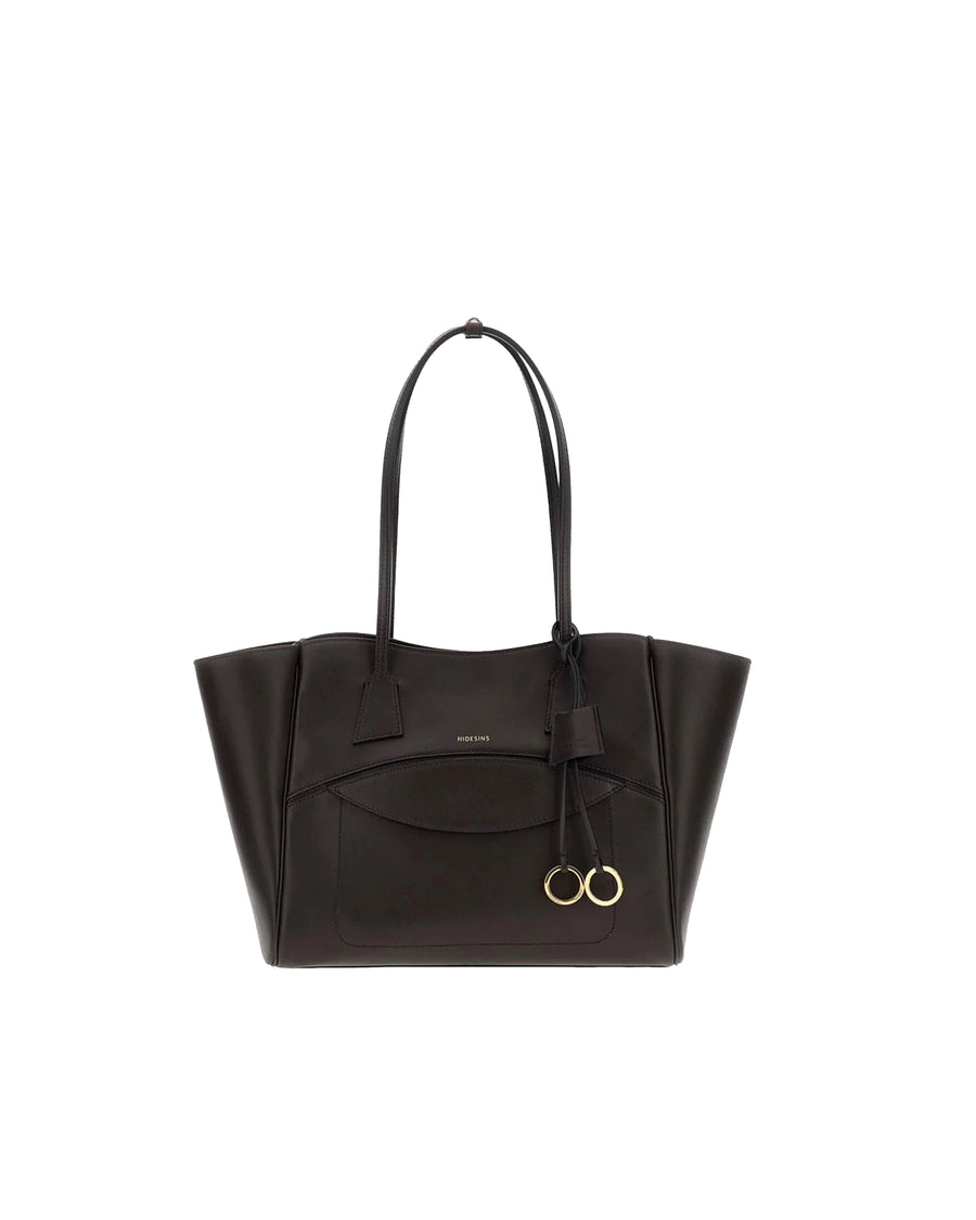 Leather Tote Bag Sh12 Dark Brown Calf Shoulder
