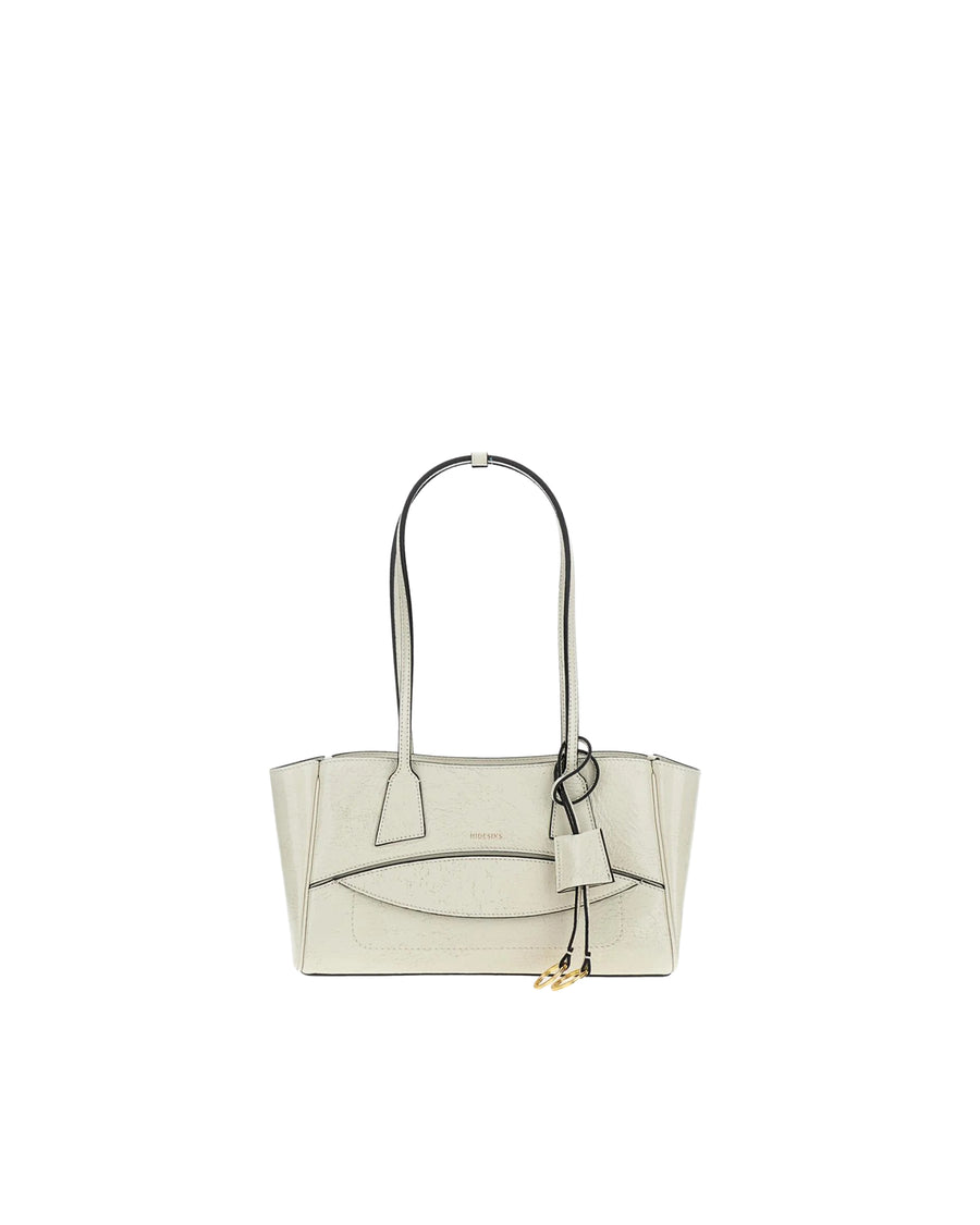 Shopper S Leather Bag Vintage White Calf Shoulder