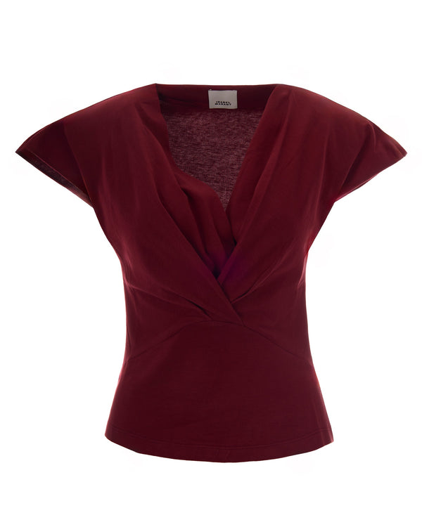 Top Nadrine Dark Burgundy Cotton Tops