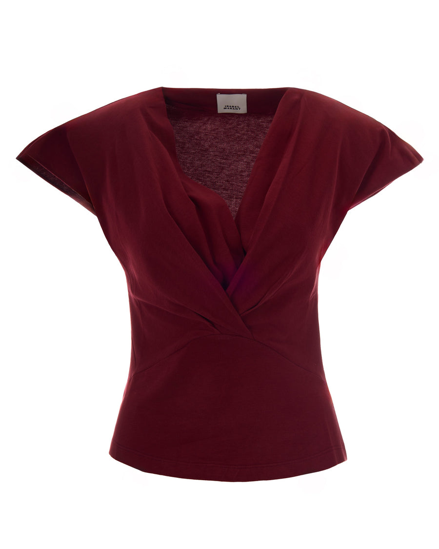 Top Nadrine Dark Burgundy Cotton Tops
