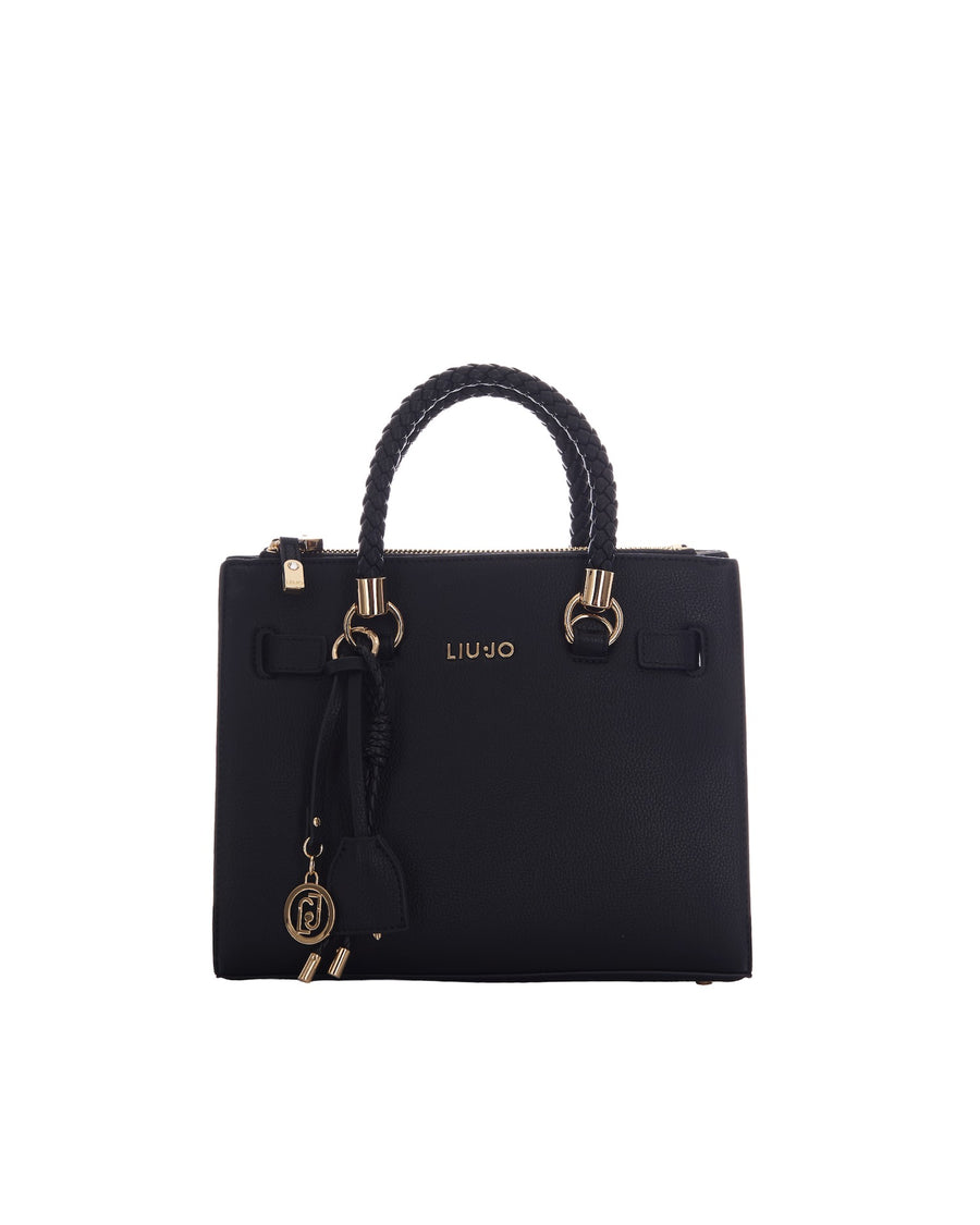 Satchel Bag S Black Polyurethane Handbags
