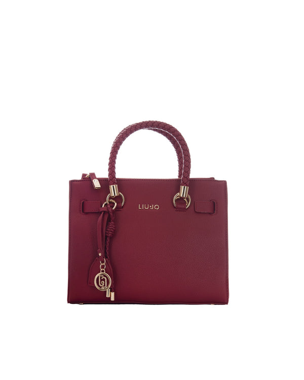 Satchel Bag S Brick Red Polyurethane Handbags