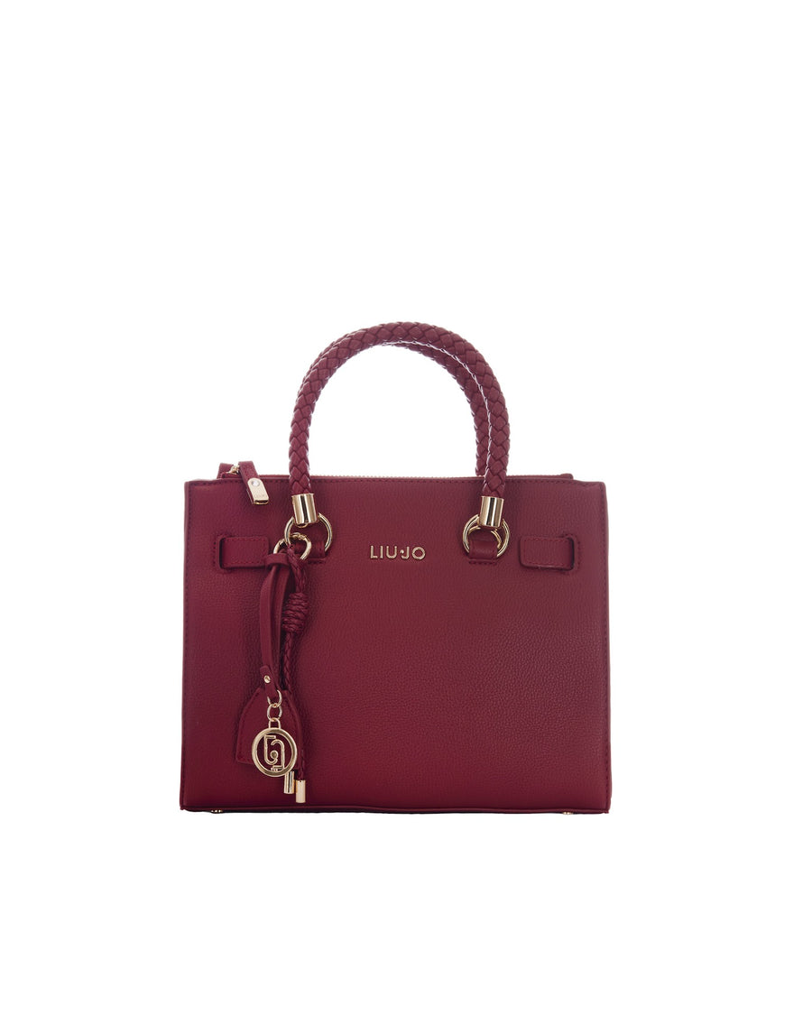 Satchel Bag S Brick Red Polyurethane Handbags