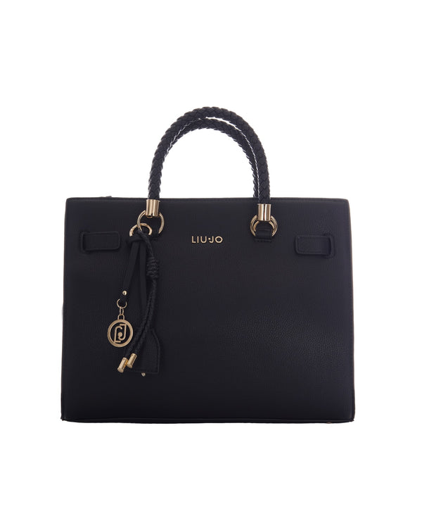 Satchel Bag M Black Polyurethane Handbags