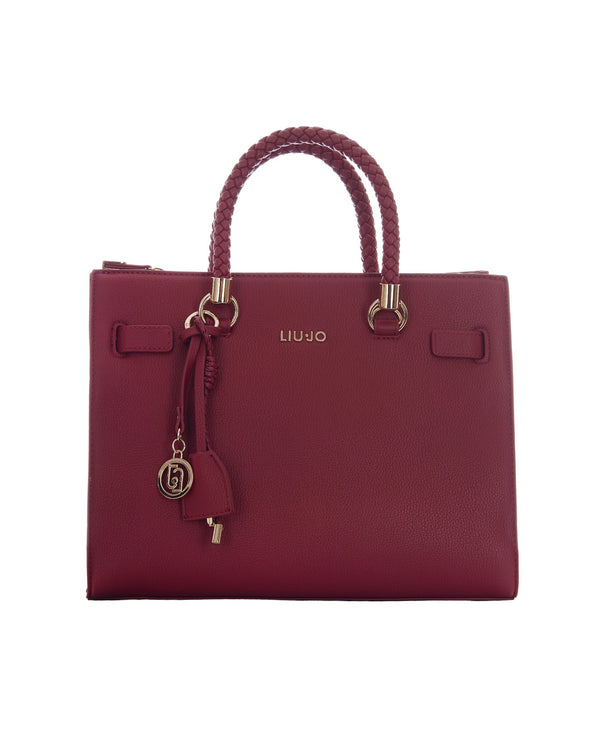 Satchel M Brick Red Polyurethane Handbags