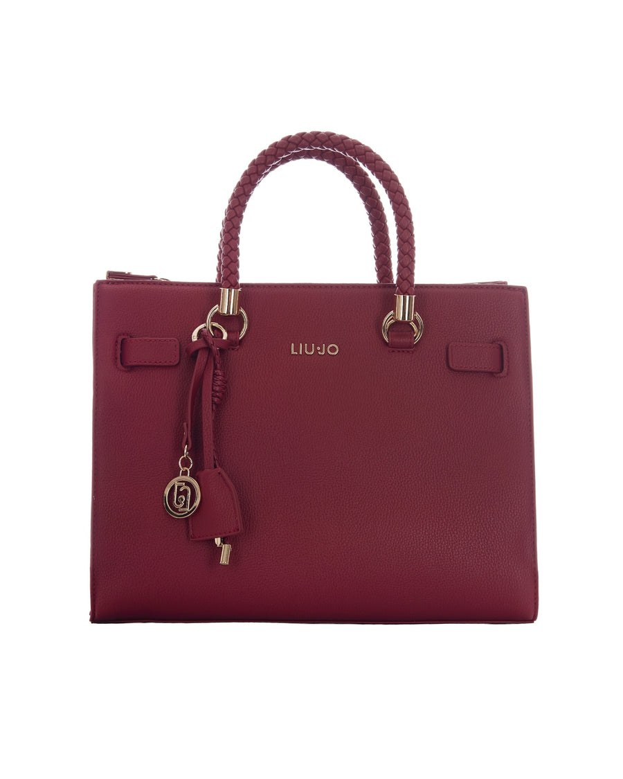 Satchel M Brick Red Polyurethane Handbags