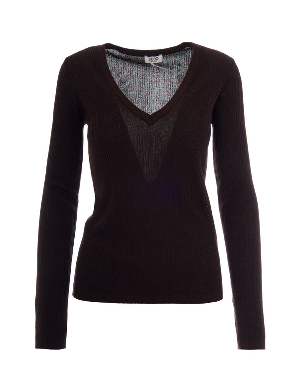 Ribbed Lamé Jumper Mole Lux Viscose Jumpers